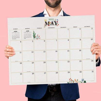 2025 Floral Large Desk Pad Monthly Blotter Calendar