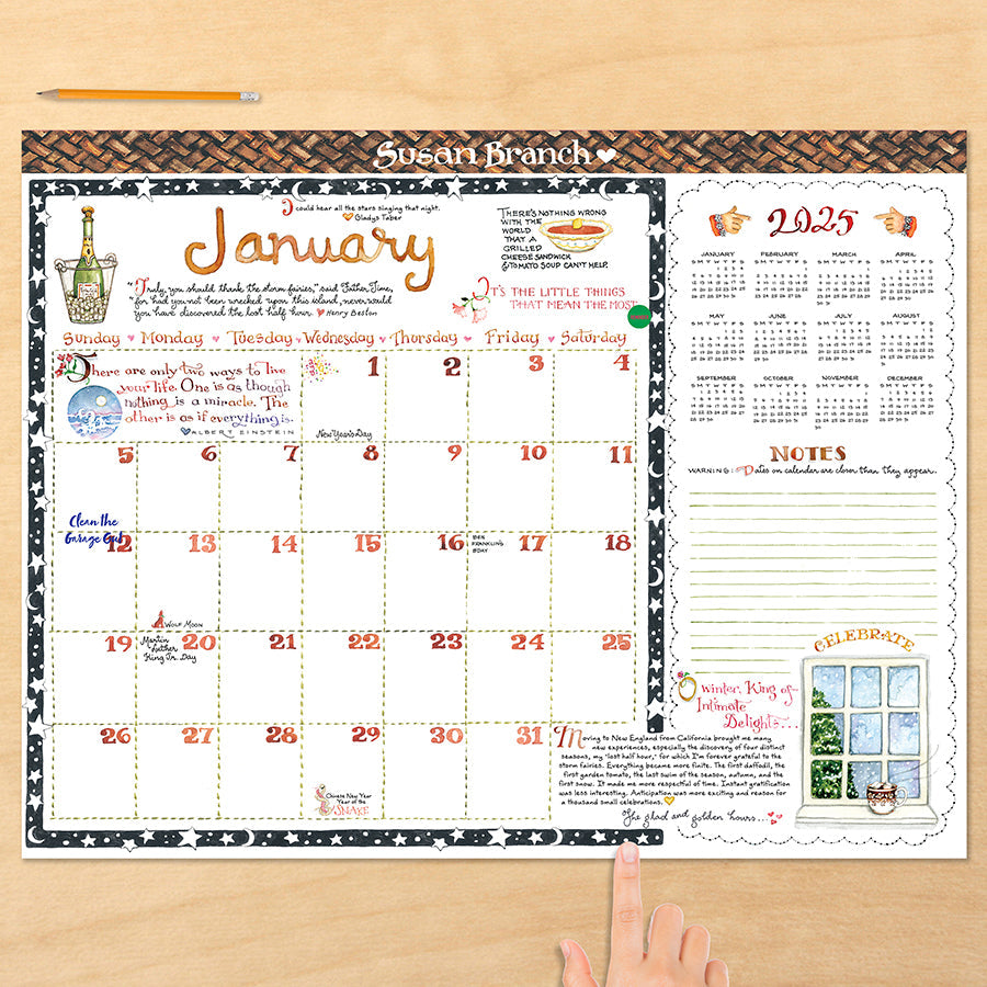 2025 Susan Branch Large Desk Pad Monthly Blotter Calendar