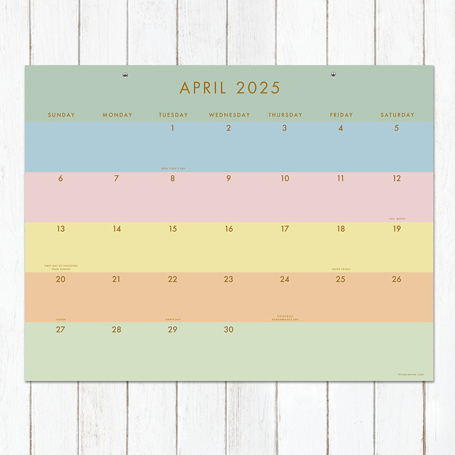 2025 Super Stripe Large Desk Pad Monthly Blotter Calendar