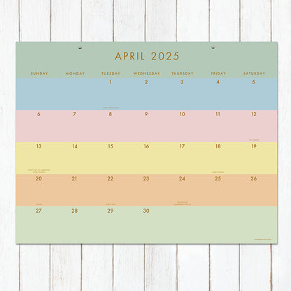 2025 Super Stripe Large Desk Pad Monthly Blotter Calendar