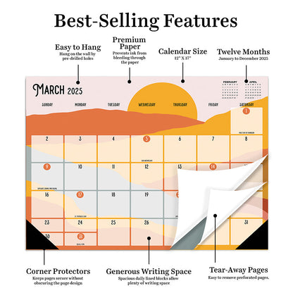 2025 Landscapes Medium Desk Pad Monthly Blotter Calendar