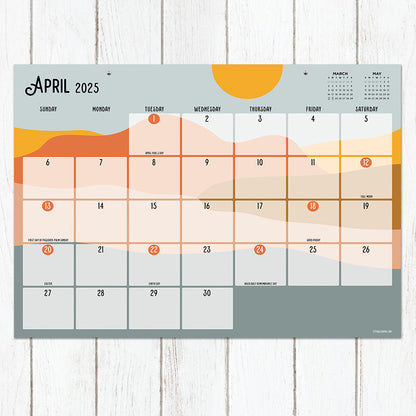 2025 Landscapes Medium Desk Pad Monthly Blotter Calendar