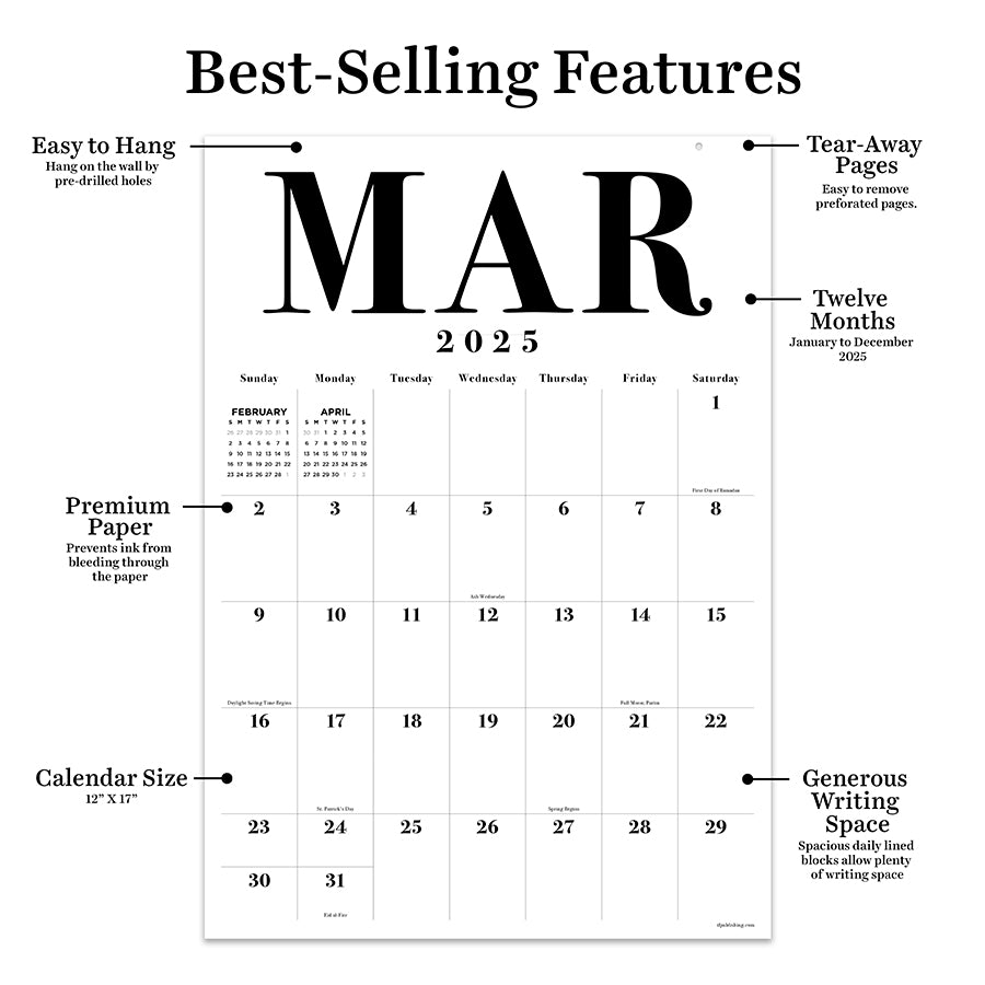 2025 Medium Art Poster Wall Calendar