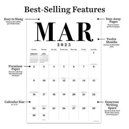 2025 Medium Art Poster Wall Calendar