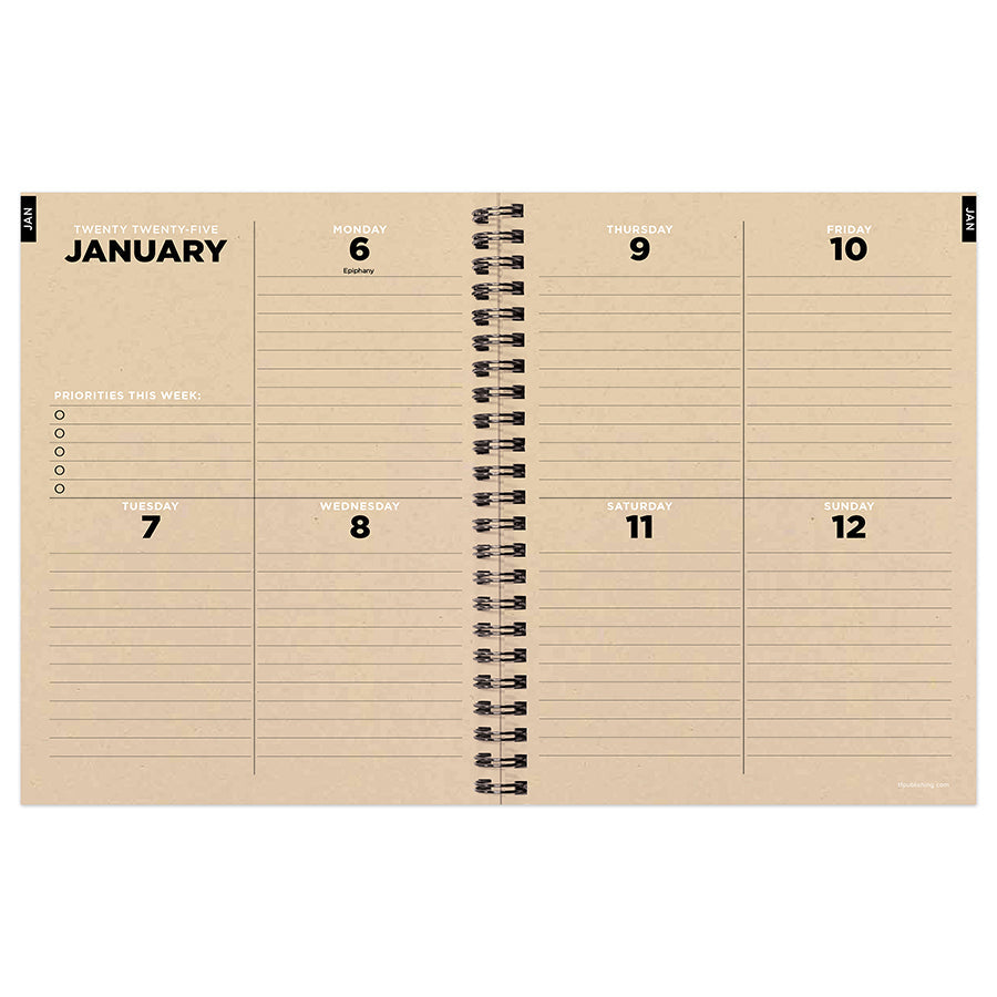 2025 Classic Composition Medium Weekly Monthly Planner