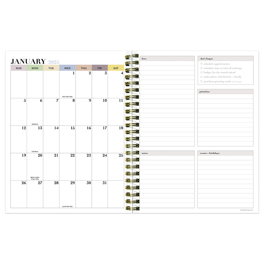 2025 Italian Sky Medium Weekly Monthly Planner