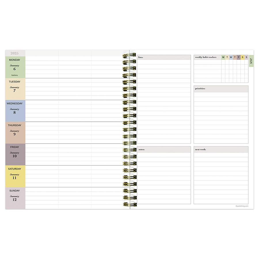 2025 Lotus Medium Weekly Monthly Planner