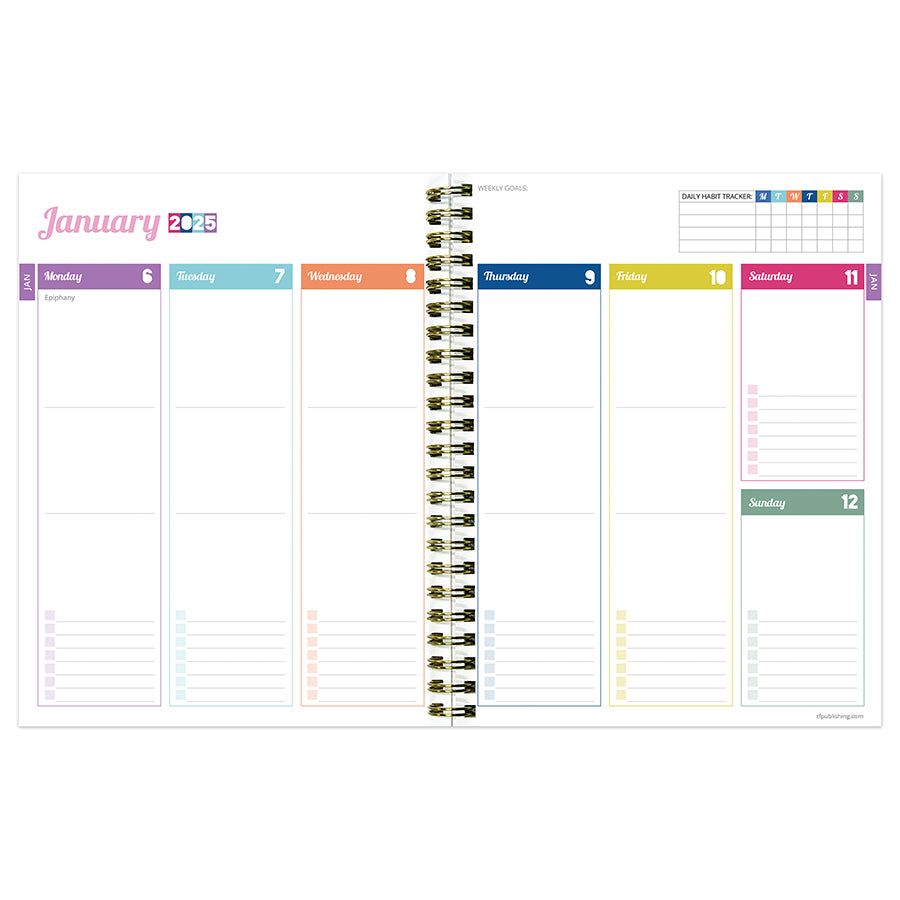 2025 Happy Hibiscus Medium Weekly Monthly Planner