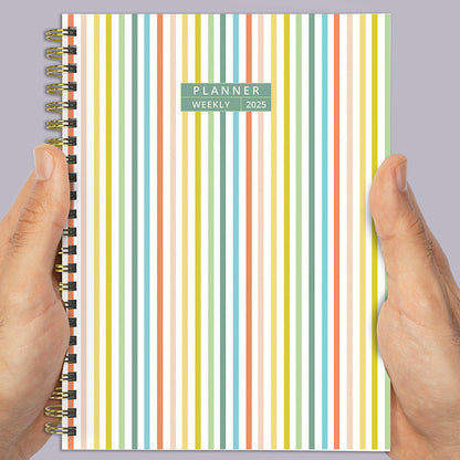 2025 Malibu Stripes Medium Weekly Monthly Planner