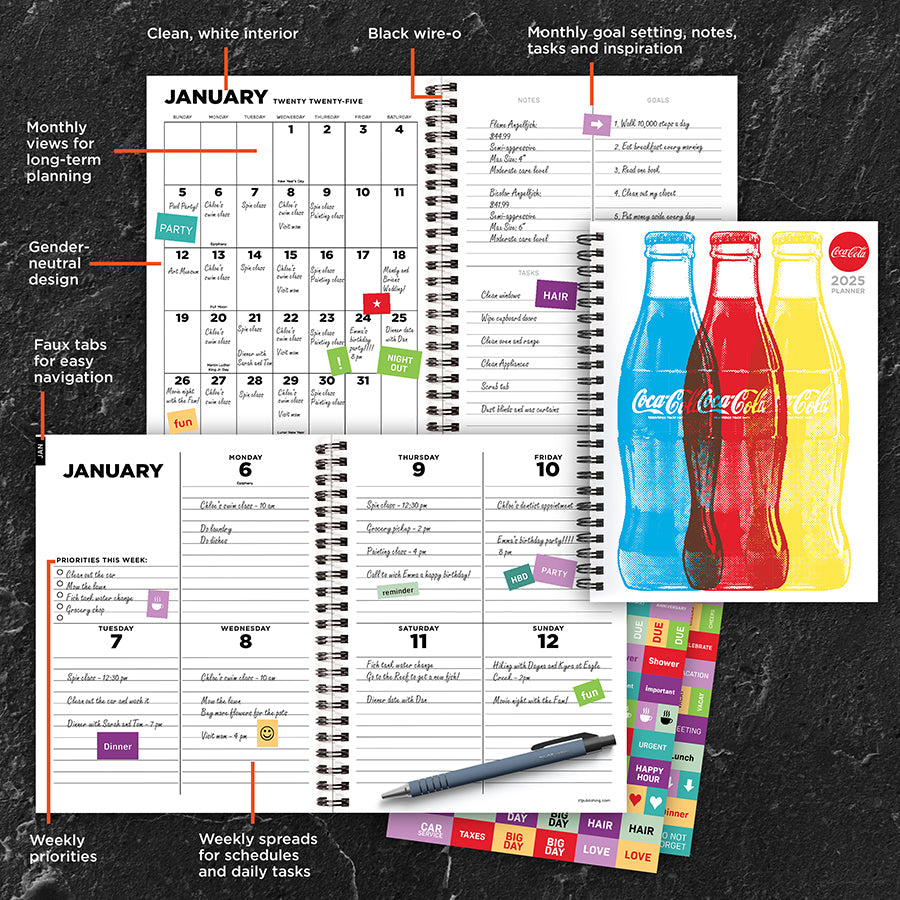 2025 Coca-Cola Medium Weekly Monthly Planner