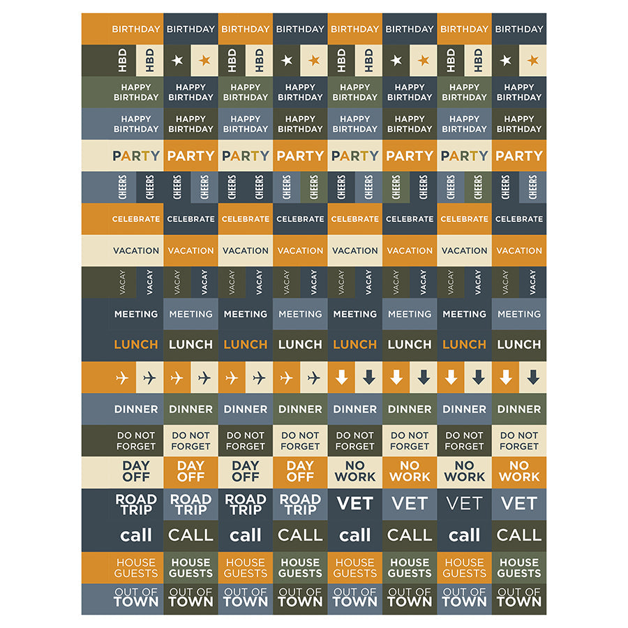 2025 Navy Grid Space Large Weekly Monthly Planner