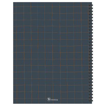 2025 Navy Grid Space Large Weekly Monthly Planner