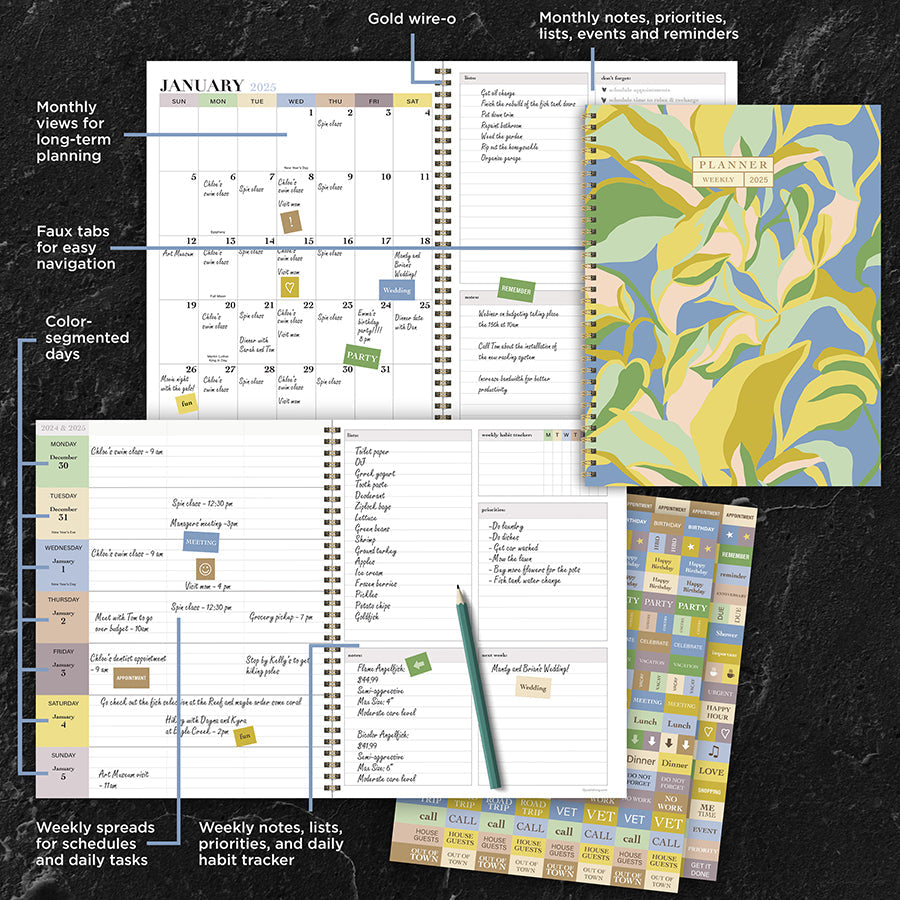 2025 Daphne Print Large Weekly Monthly Planner