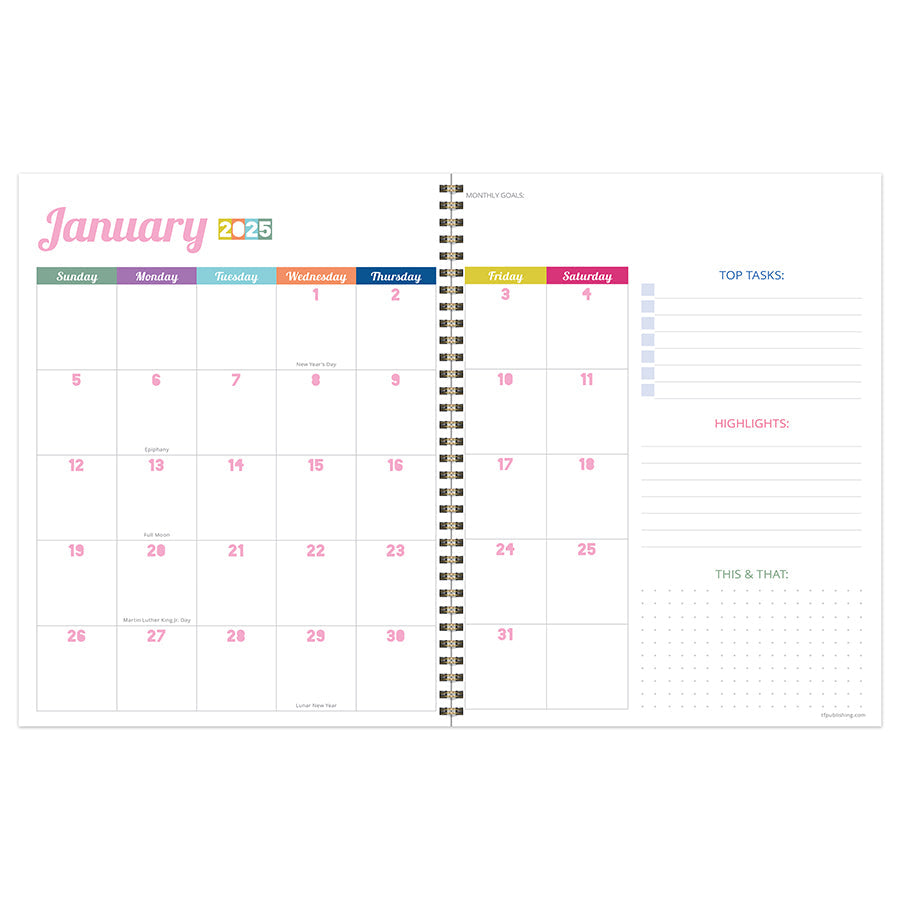 2025 Cobalt Dots Large Weekly Monthly Planner