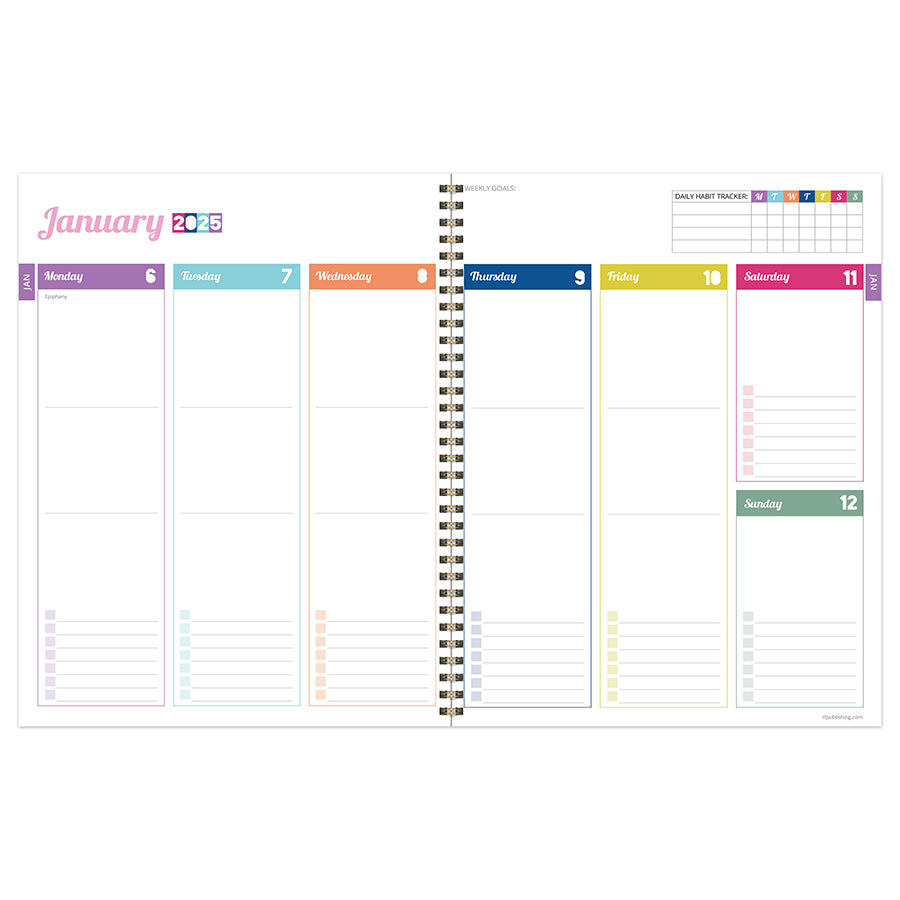 2025 Cobalt Dots Large Weekly Monthly Planner