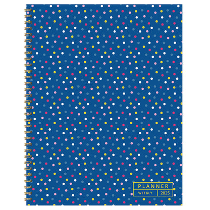 2025 Cobalt Dots Large Weekly Monthly Planner