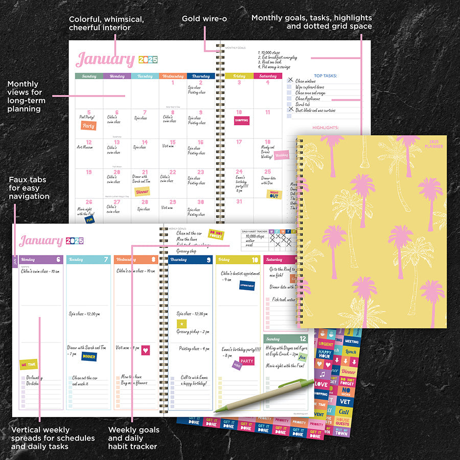 2025 Palms & Sunshine Large Weekly Monthly Planner