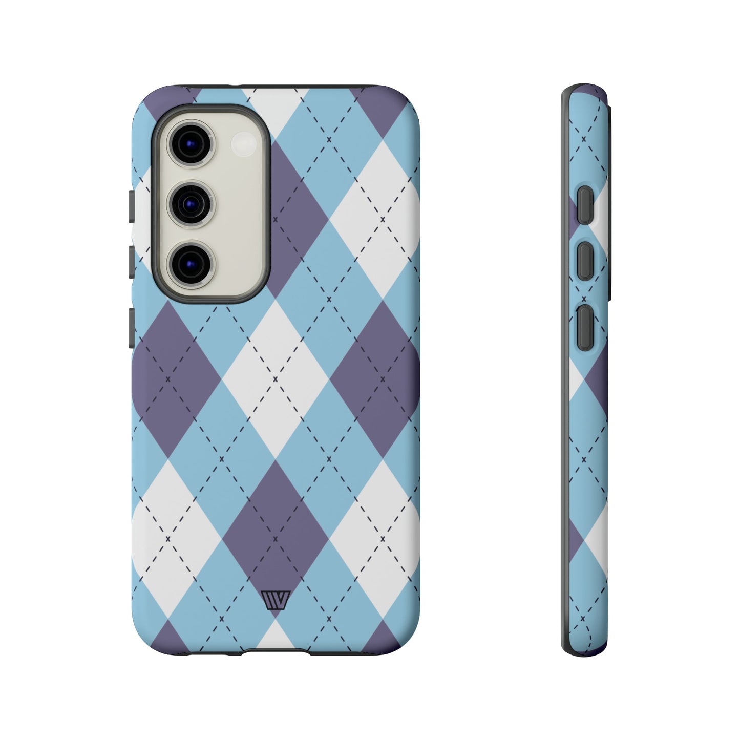 BLUE WHITE PURPLE ARGYLE | Tough Phone Case