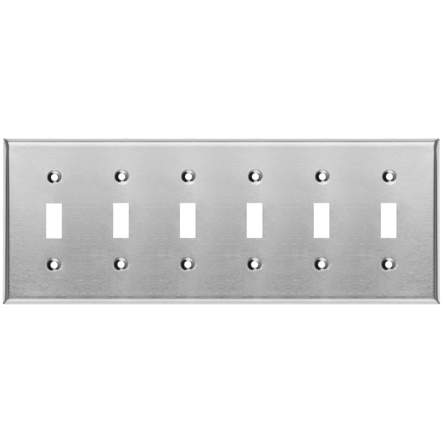 6 Gang Stainless Steel Toggle Switch Wall Plate Cover