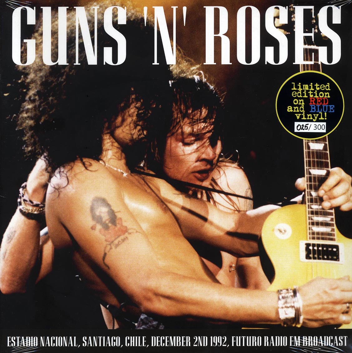 Guns N' Roses - Estadio Nacional, Santiago, Chile, December 2nd, 1992, Futuro Radio FM Broadcast (21 tracks) (ltd. 300 copies made) (2xLP) (colored vinyl)