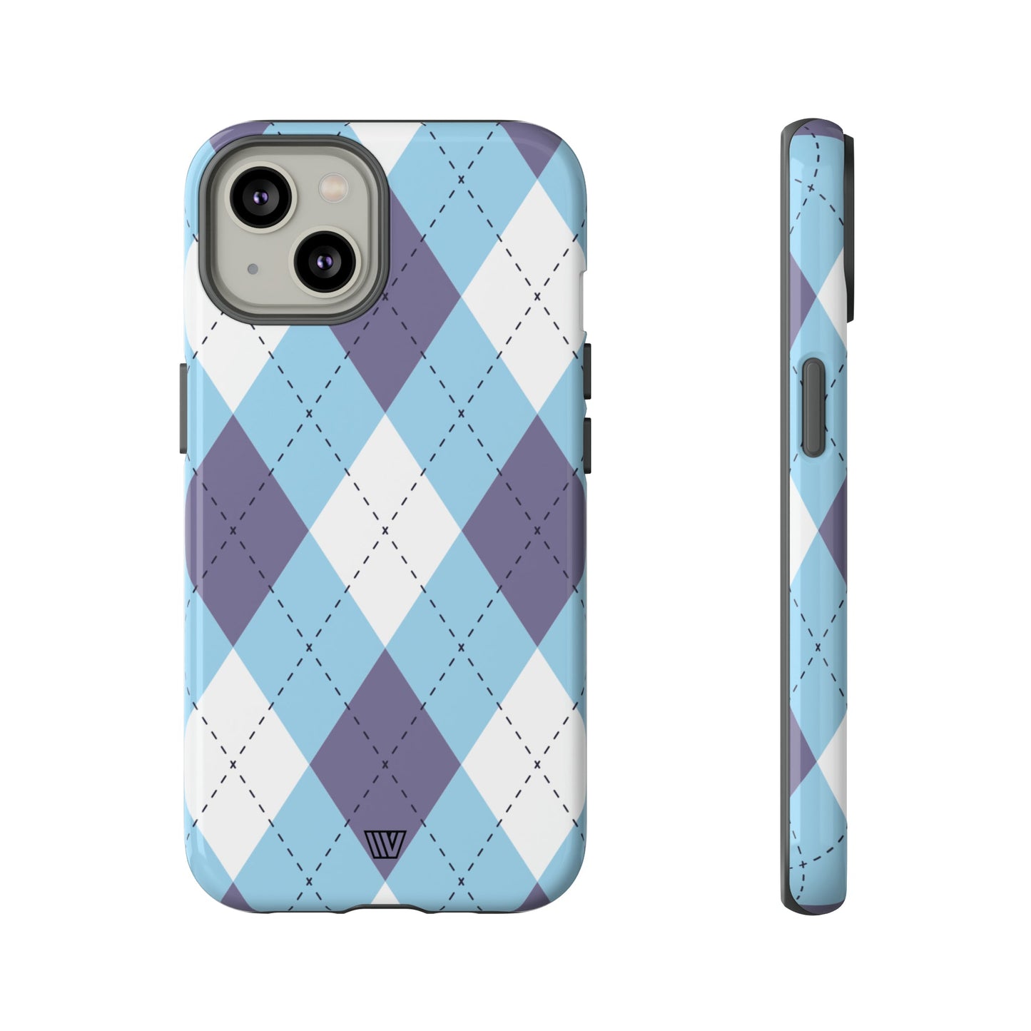 BLUE WHITE PURPLE ARGYLE | Tough Phone Case