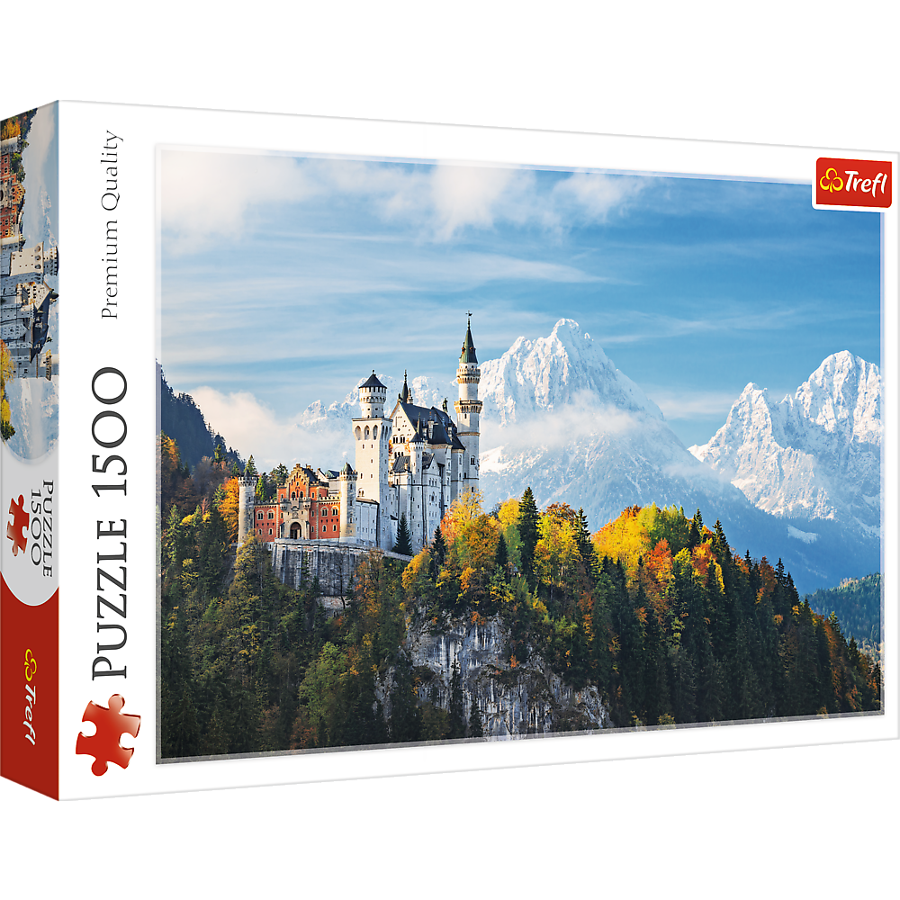 1500 Piece Jigsaw Puzzles, Bavarian Alps, Landscape Puzzle of Germany and Neuschwanstein Castle, Adult Puzzles, Trefl 26133