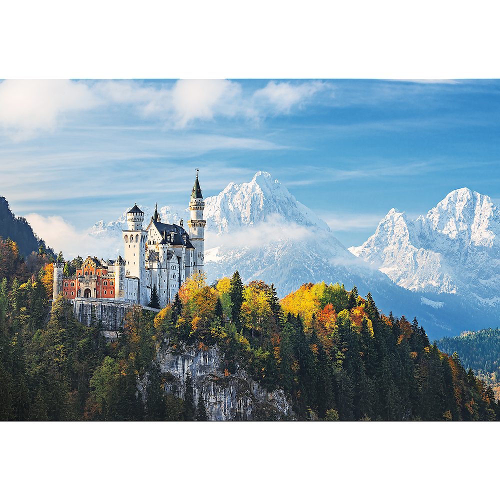 1500 Piece Jigsaw Puzzles, Bavarian Alps, Landscape Puzzle of Germany and Neuschwanstein Castle, Adult Puzzles, Trefl 26133