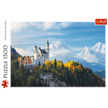 1500 Piece Jigsaw Puzzles, Bavarian Alps, Landscape Puzzle of Germany and Neuschwanstein Castle, Adult Puzzles, Trefl 26133