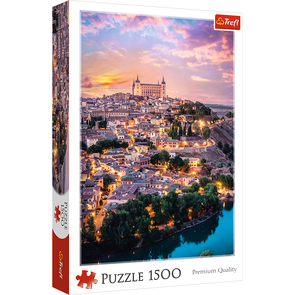 1500 Piece Jigsaw Puzzles, Toledo Spain at Sunset, European City Puzzle, Romantic City Puzzle, Adult Puzzles, Trefl 26146