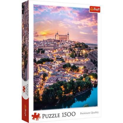 1500 Piece Jigsaw Puzzles, Toledo Spain at Sunset, European City Puzzle, Romantic City Puzzle, Adult Puzzles, Trefl 26146