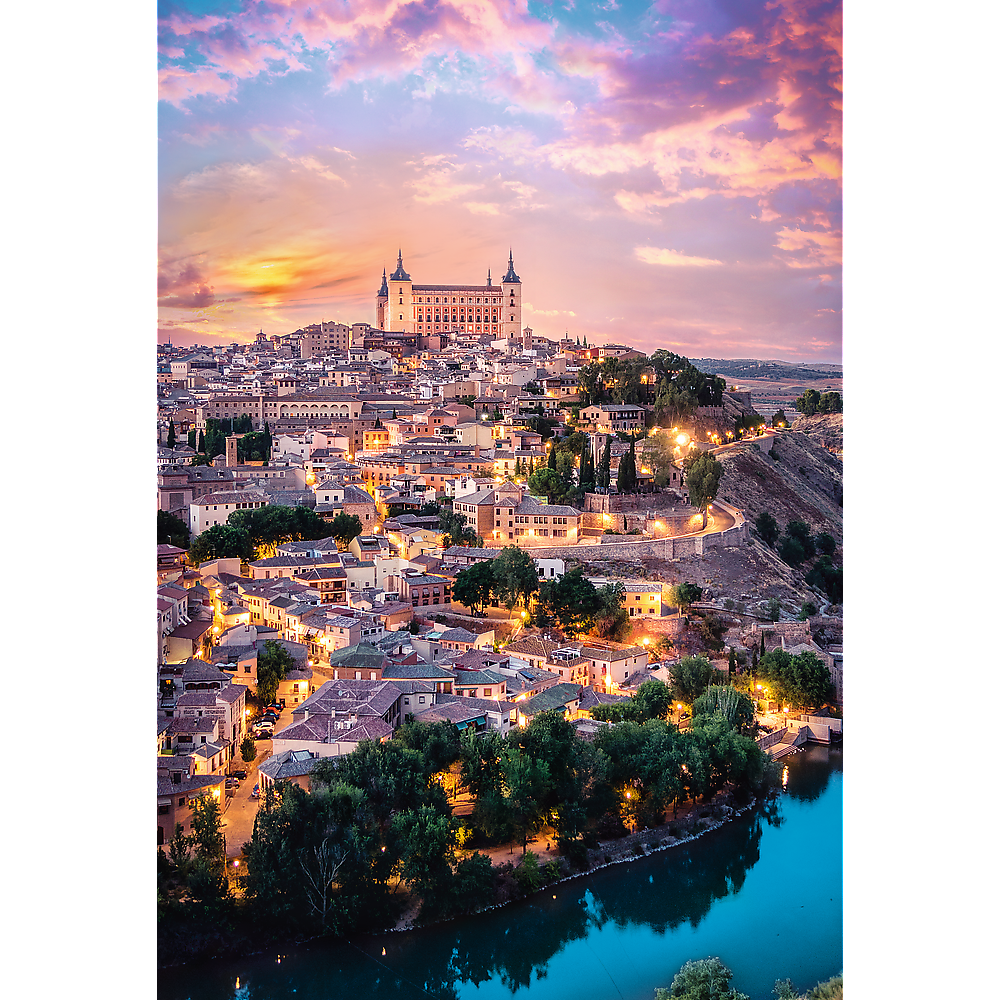 1500 Piece Jigsaw Puzzles, Toledo Spain at Sunset, European City Puzzle, Romantic City Puzzle, Adult Puzzles, Trefl 26146