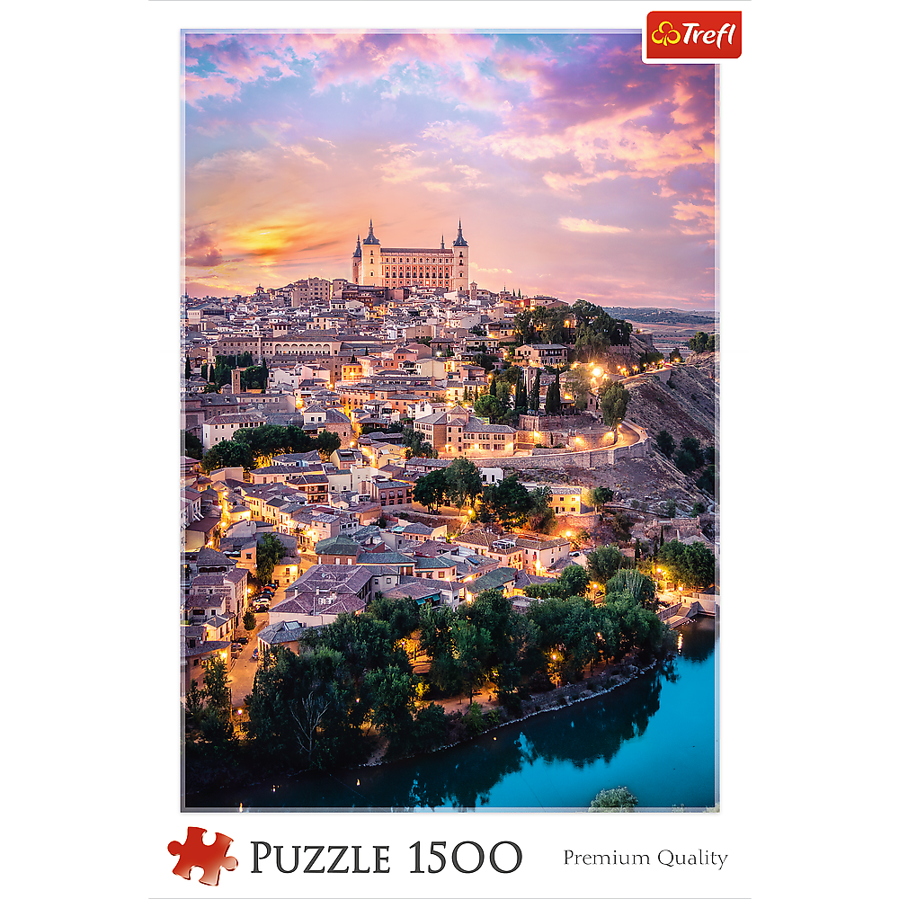 1500 Piece Jigsaw Puzzles, Toledo Spain at Sunset, European City Puzzle, Romantic City Puzzle, Adult Puzzles, Trefl 26146