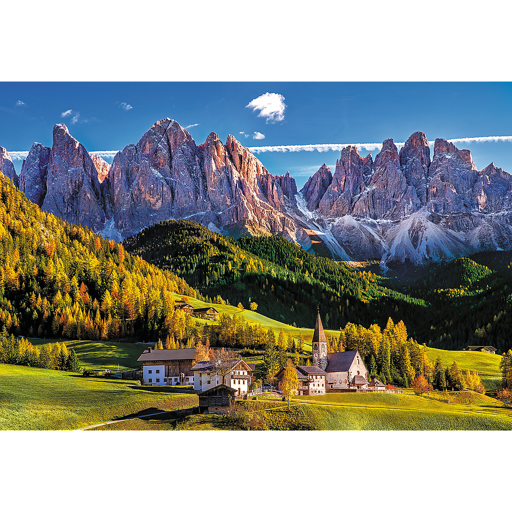 1500 Piece Jigsaw Puzzles, Val Di Funes Valley, Dolomites Mountain Puzzle, Puzzle of Italy, Adult Puzzles, Trefl 26163