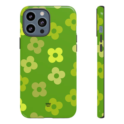 GREEN RETRO FLOWERS | Tough Phone Case