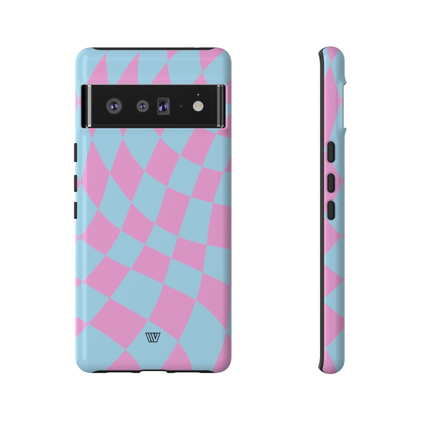 BLUE PINK CURVY CHECKERBOARD | Tough Phone Case