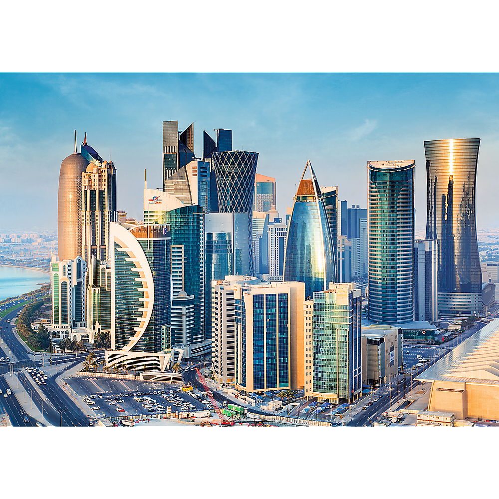 2000 Piece Jigsaw Puzzles, Doha, Qatar, City Skyline, Persian Gulf, Middle East, Adult Puzzles, Trefl 27084