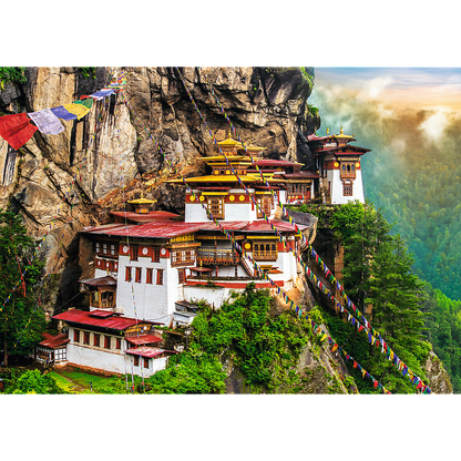 2000 Piece Jigsaw Puzzles, Tiger's Nest, Puzzle of Bhutan, Himalayan Mountain Puzzle, Adult Puzzles, Trefl 27092