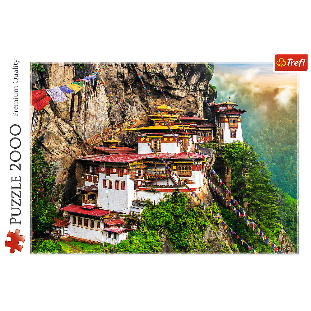 2000 Piece Jigsaw Puzzles, Tiger's Nest, Puzzle of Bhutan, Himalayan Mountain Puzzle, Adult Puzzles, Trefl 27092