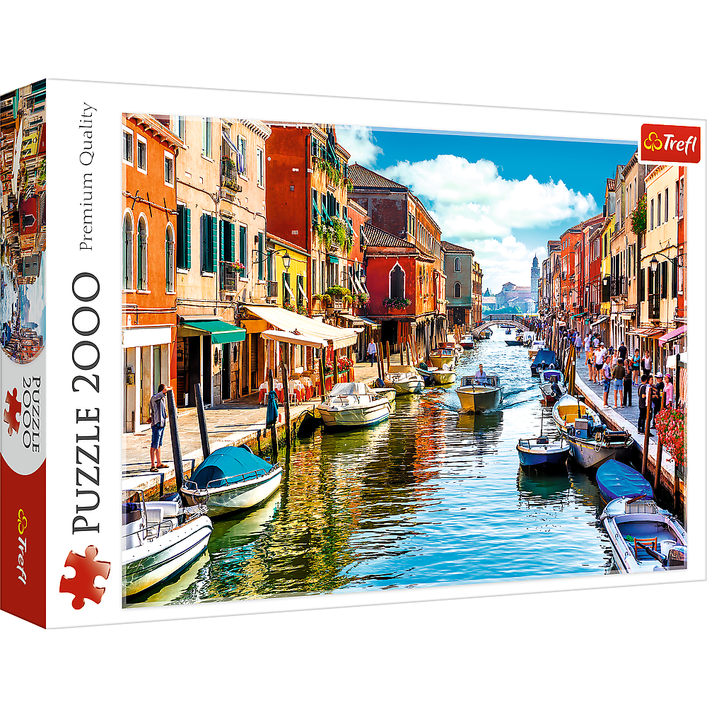 2000 Piece Jigsaw Puzzles, Murano Island, Venice Italy Puzzle, Colorful European Puzzle, Adult Puzzles, Trefl 27110