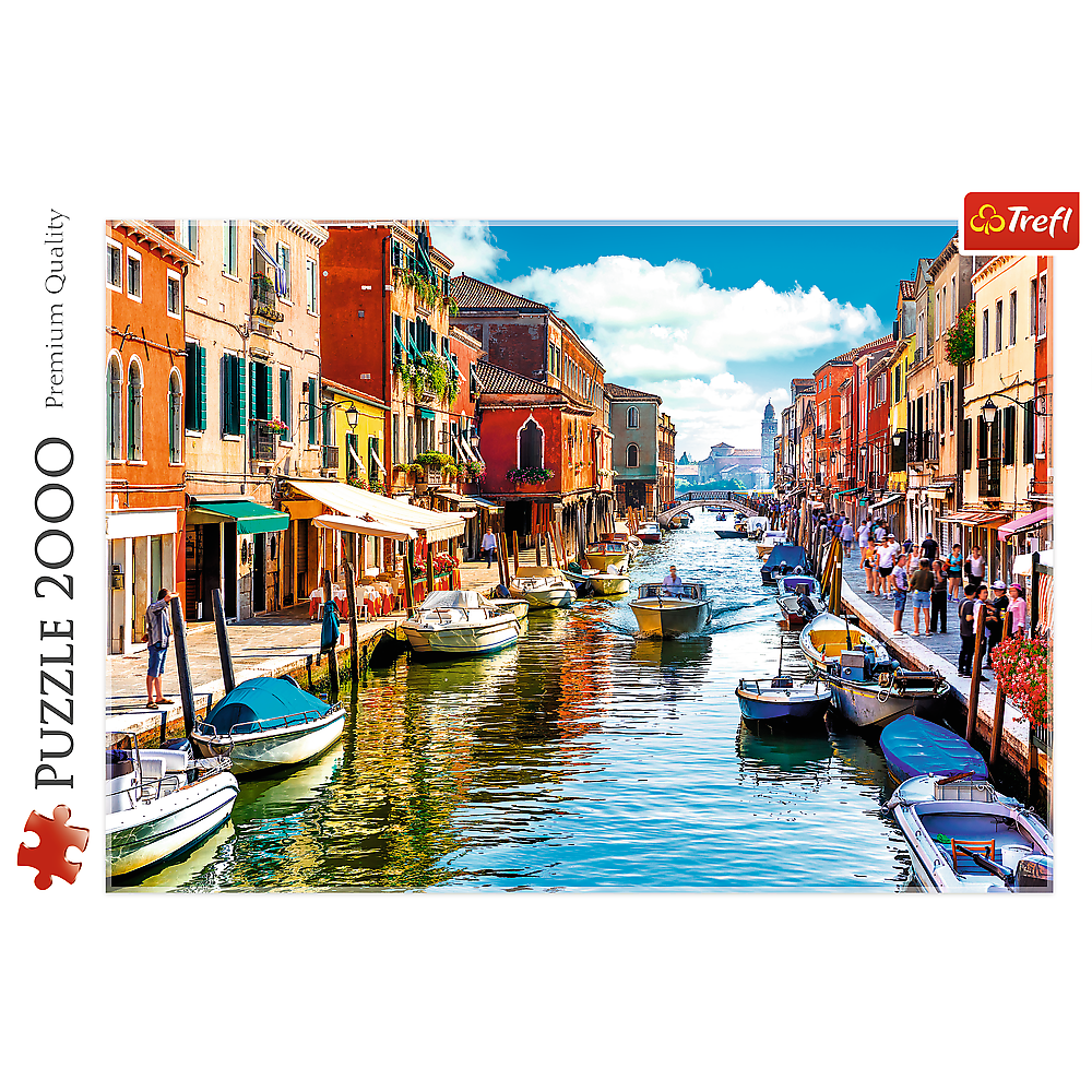 2000 Piece Jigsaw Puzzles, Murano Island, Venice Italy Puzzle, Colorful European Puzzle, Adult Puzzles, Trefl 27110