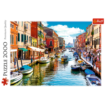 2000 Piece Jigsaw Puzzles, Murano Island, Venice Italy Puzzle, Colorful European Puzzle, Adult Puzzles, Trefl 27110