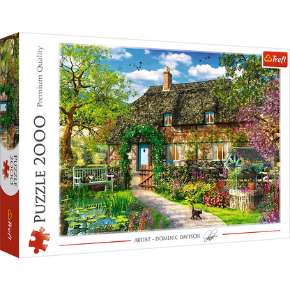 2000 piece Jigsaw Puzzles - Country Cottage, Charming Nook, Pond, Countryside, Adult Puzzles, Trefl 27122