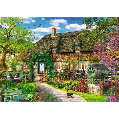 2000 piece Jigsaw Puzzles - Country Cottage, Charming Nook, Pond, Countryside, Adult Puzzles, Trefl 27122