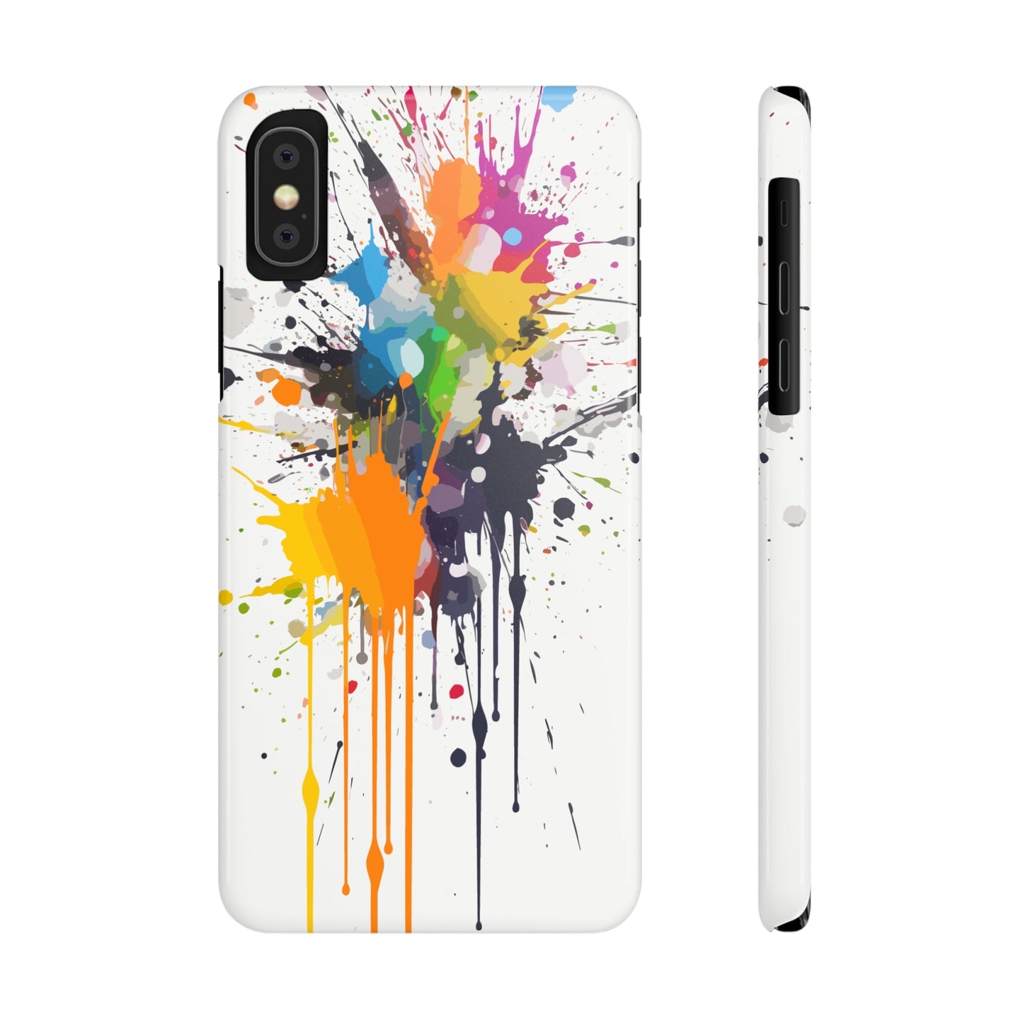 PAINT SPLATTER WHITE | Slim iPhone Case