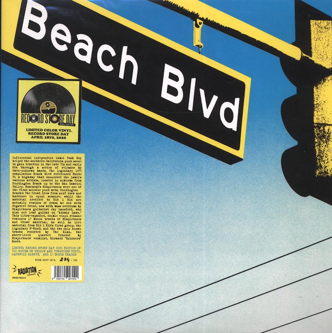 Simpletones, The Crowd, The Klan, Etc. - Beach Blvd (+ 18 bonus tracks) (RSD 2020) (ltd. 700 copies made) (colored vinyl)