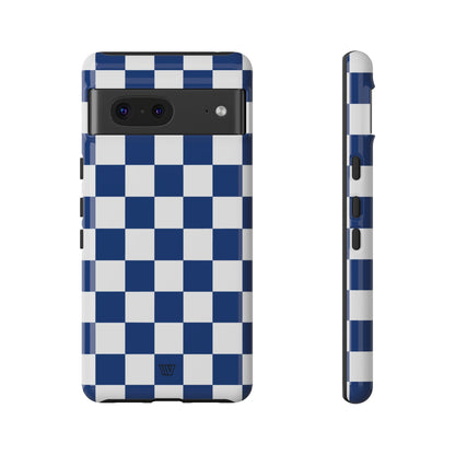 BLUE WHITE CHECKERBOARD | Tough Phone Case