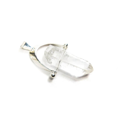 Quartz Crystal Point Arch Swivel Pendant (5 pcs)(Silver Plated) Wholesale Gemstone Jewelry Lot