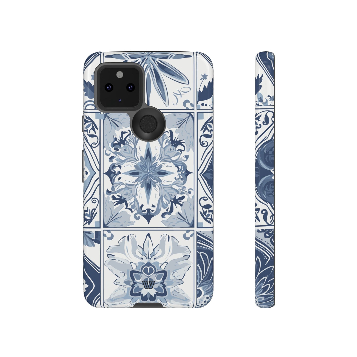 BLUE WHITE TILE | Tough Phone Case