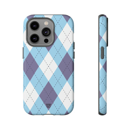 BLUE WHITE PURPLE ARGYLE | Tough Phone Case