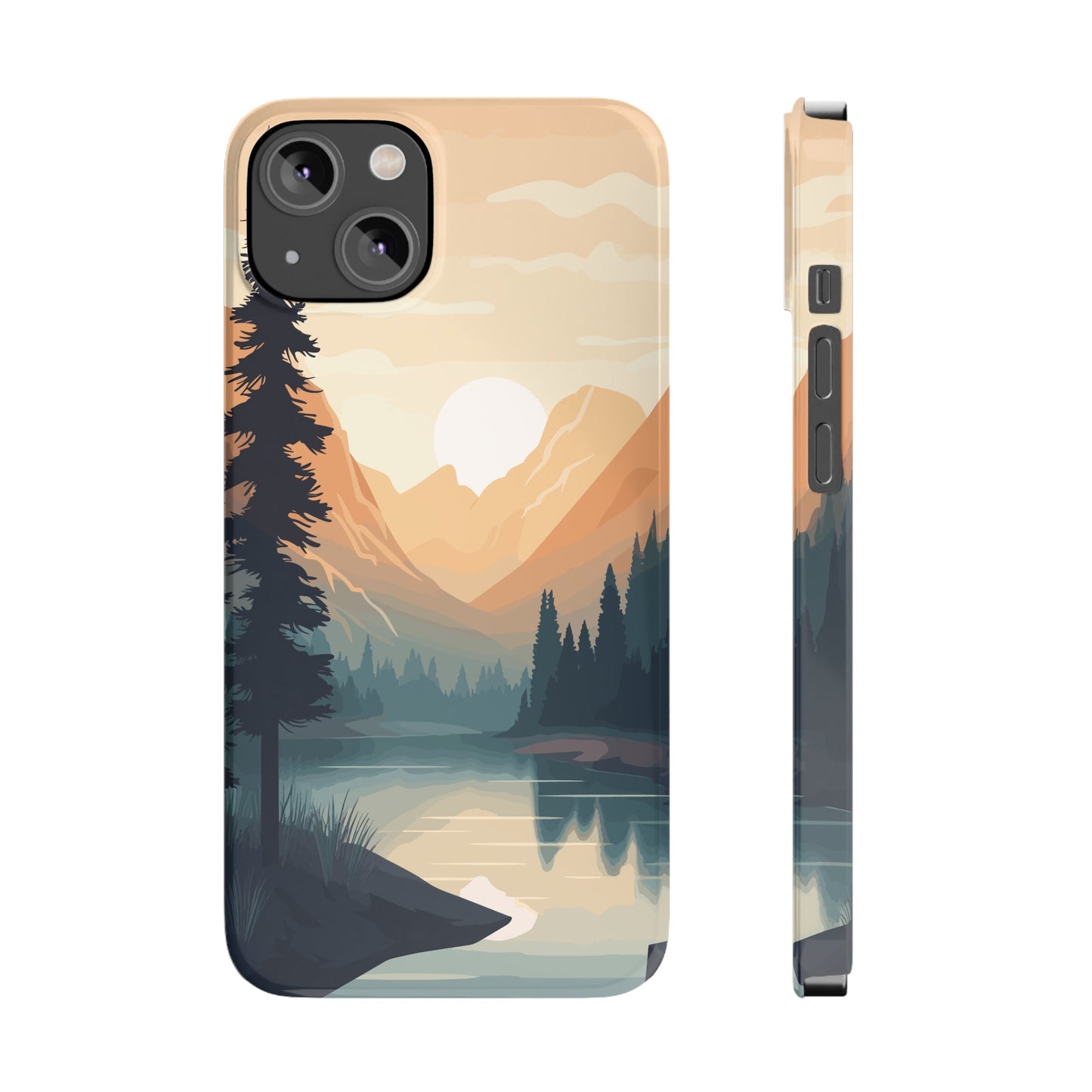 MOUNTAIN RIVER SUNSET | Slim iPhone Case